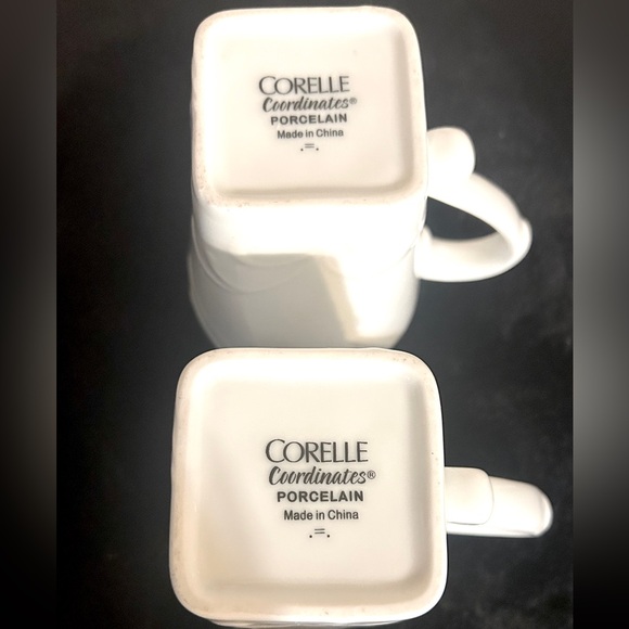 Corelle White Dining Mugs with Textured Design - Picture 2 of 5